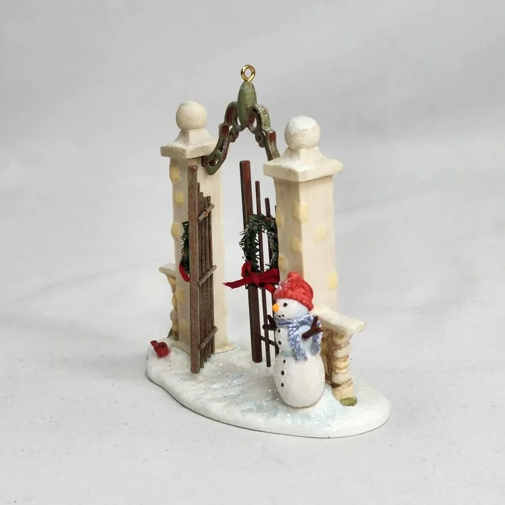 2007 Hallmark Keepsakes The Park Gates Winter Park Christmas Ornament Snowman